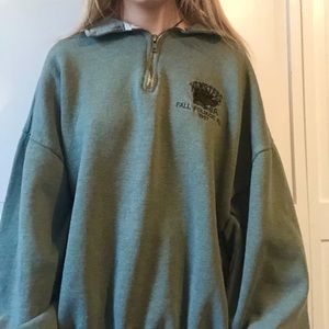 vintage green quarter zip